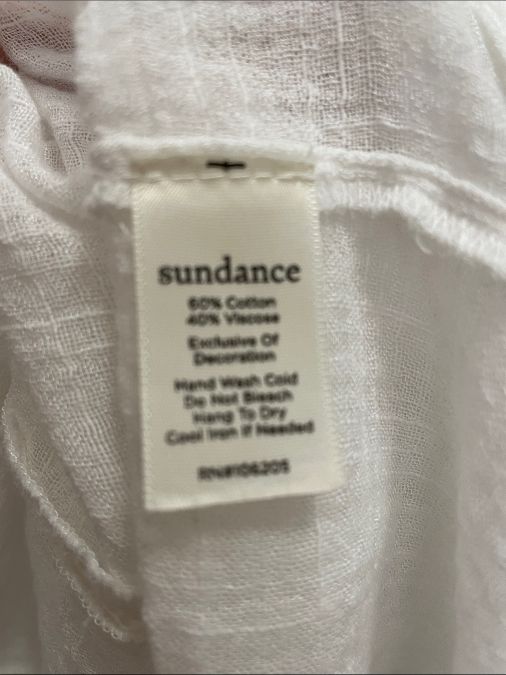 SUNDANCE  White Boho Peasant Top with Tassel Tie Size XXL - Picture 6 of 6
